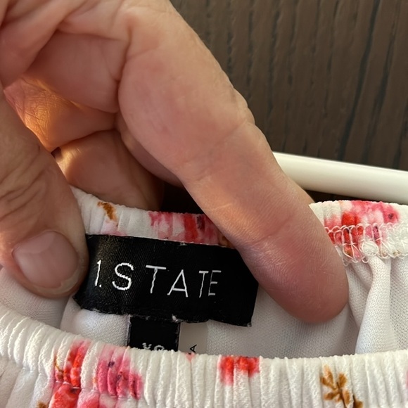 1. State boho, sheer blouse pink with pink floral top. Shoulders option. Size XS - Picture 2 of 9